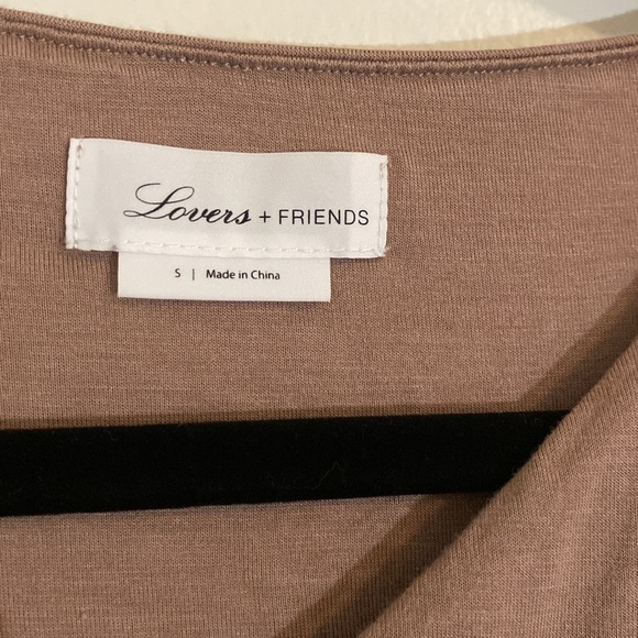 Lovers & Friends Cullen Bodysuit Asymmetrical Long Sleeve Taupe Women's Small - Picture 5 of 9